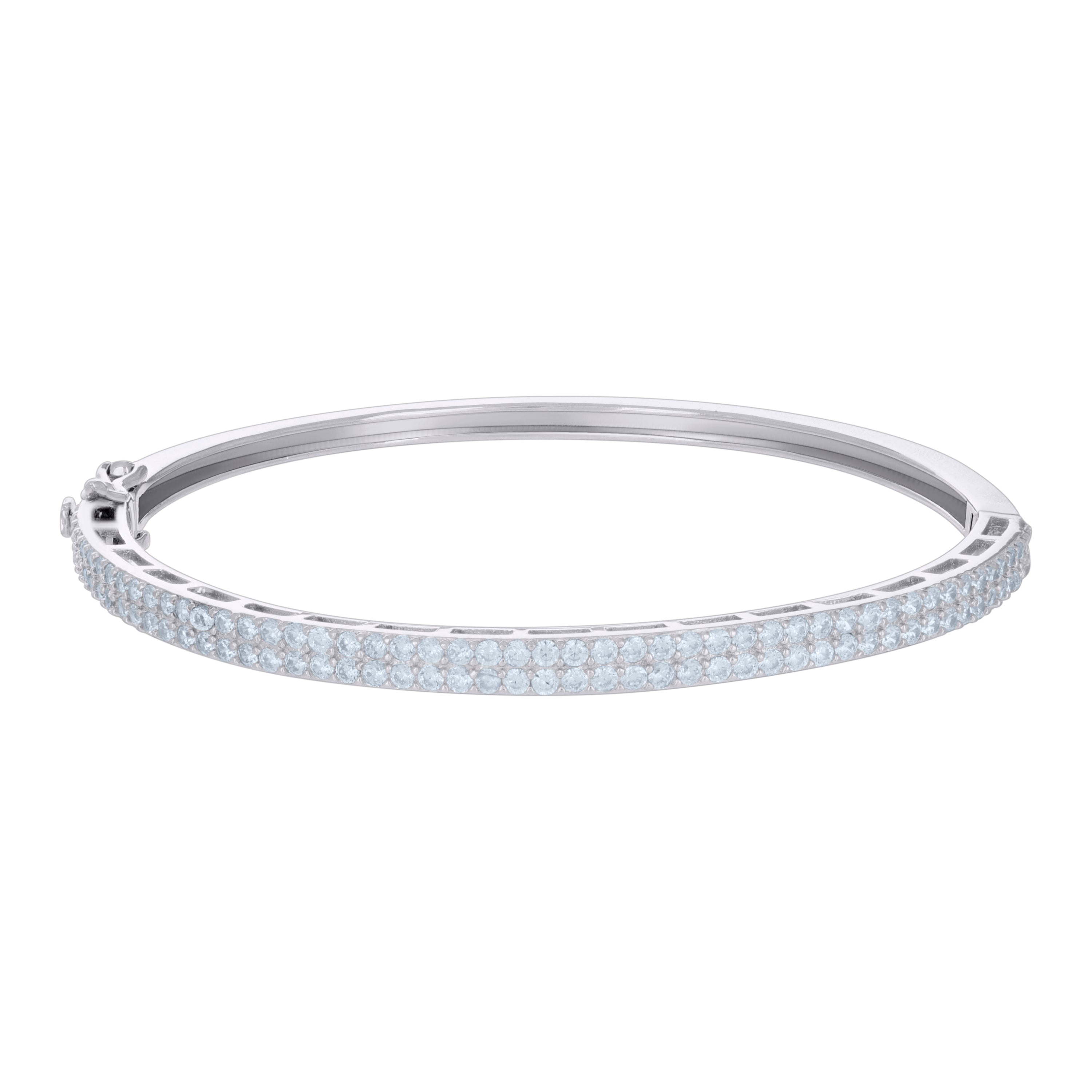 925 Sterling Silver Womens Cubic-Zirconia Fashion Bangle