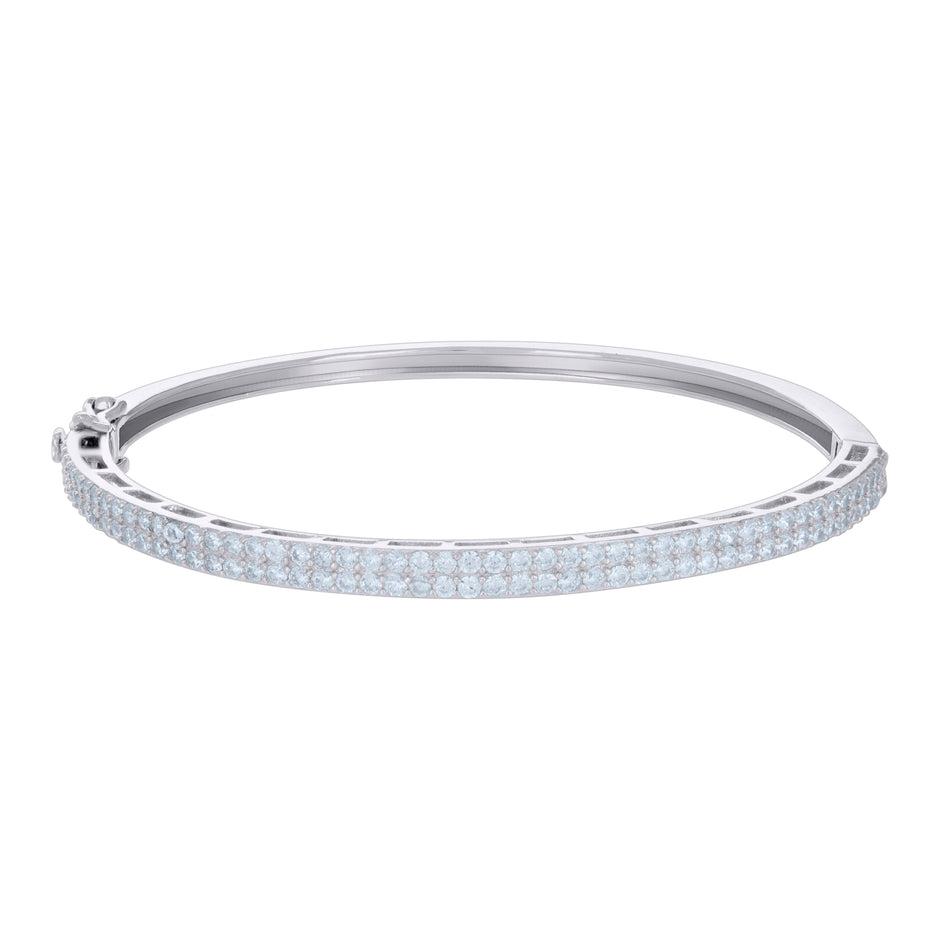 925 Sterling Silver Womens Cubic-Zirconia Fashion Bangle