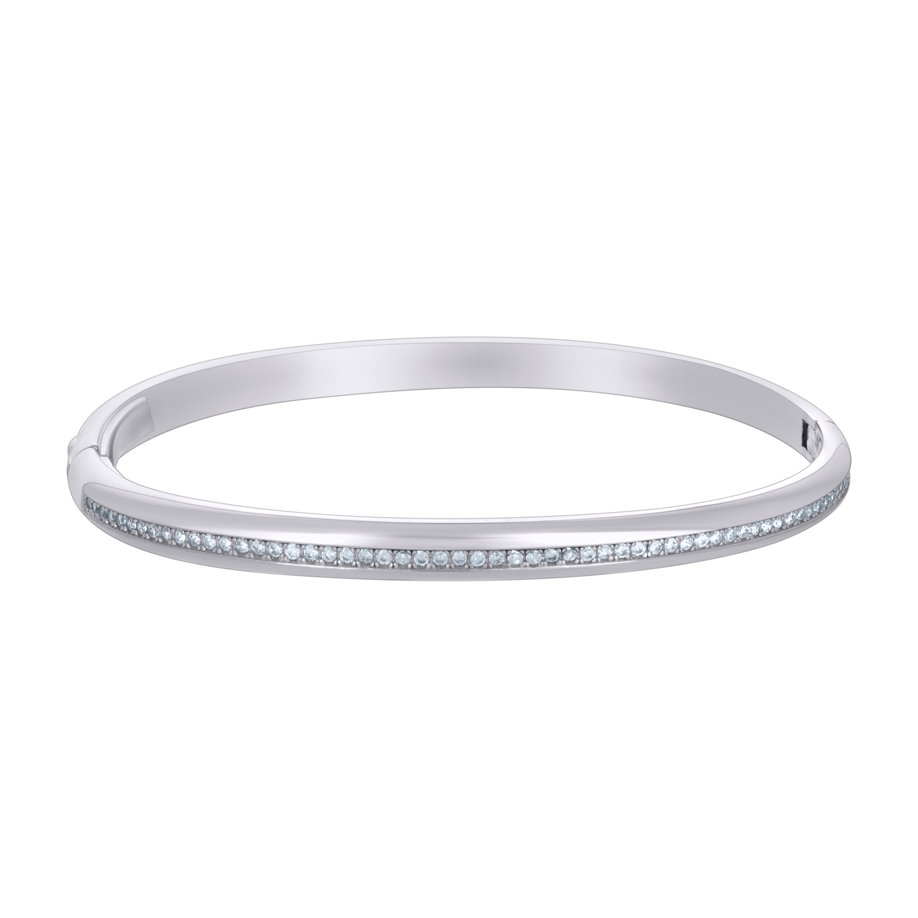 925 Sterling Silver Womens Cubic-Zirconia Fashion Bangle