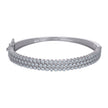 925 Sterling Silver Womens Cubic-Zirconia Fashion Bangle