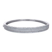 925 Sterling Silver Womens Cubic-Zirconia Fashion Bangle