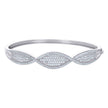925 Sterling Silver Womens Cubic-Zirconia Fashion Bangle
