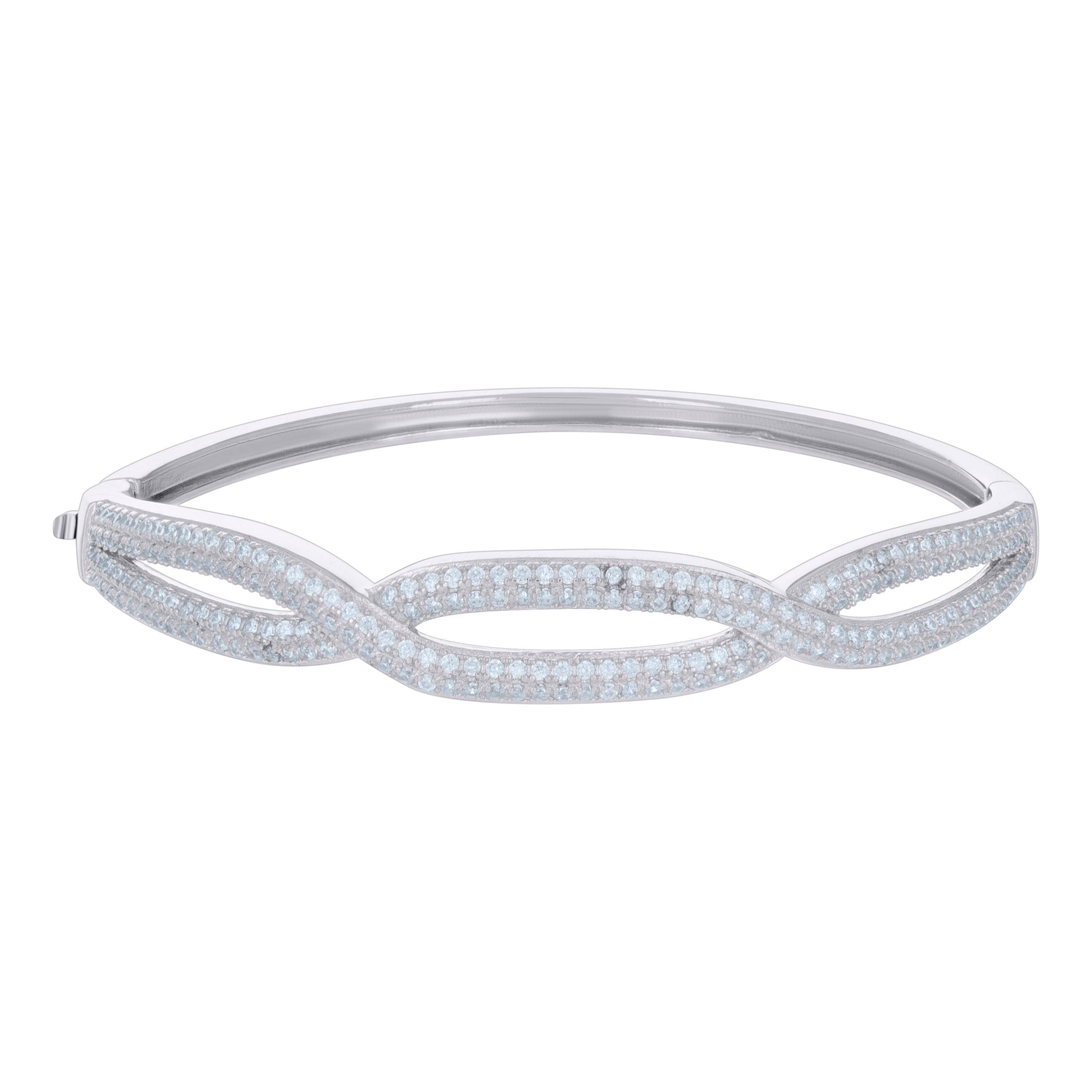 925 Sterling Silver Womens Cubic-Zirconia Fashion Bangle