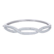 925 Sterling Silver Womens Cubic-Zirconia Fashion Bangle