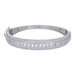 925 Sterling Silver Womens Cubic-Zirconia Cuban Link Fashion Bangle