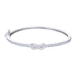 925 Sterling Silver Womens Cubic-Zirconia Infinity Love Bangle