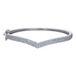 925 Sterling Silver Womens Cubic-Zirconia Fashion Bangle