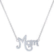 925 Sterling Silver Womens Cubic-Zirconia Mom Necklace