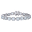 925 Sterling Silver Womens Cubic-Zirconia Link Fashion Bracelet Size 7 Inches