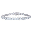 925 Sterling Silver Womens Cubic-Zirconia Link Fashion Bracelet Size 7 Inches