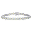 925 Sterling Silver Womens Yellow White Cubic-Zirconia Link Fashion Bracelet Size 7 Inches