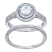 925 Sterling Silver Womens Cubic-Zirconia Duo Bridal Ring Set Size 7 - SLV-118761