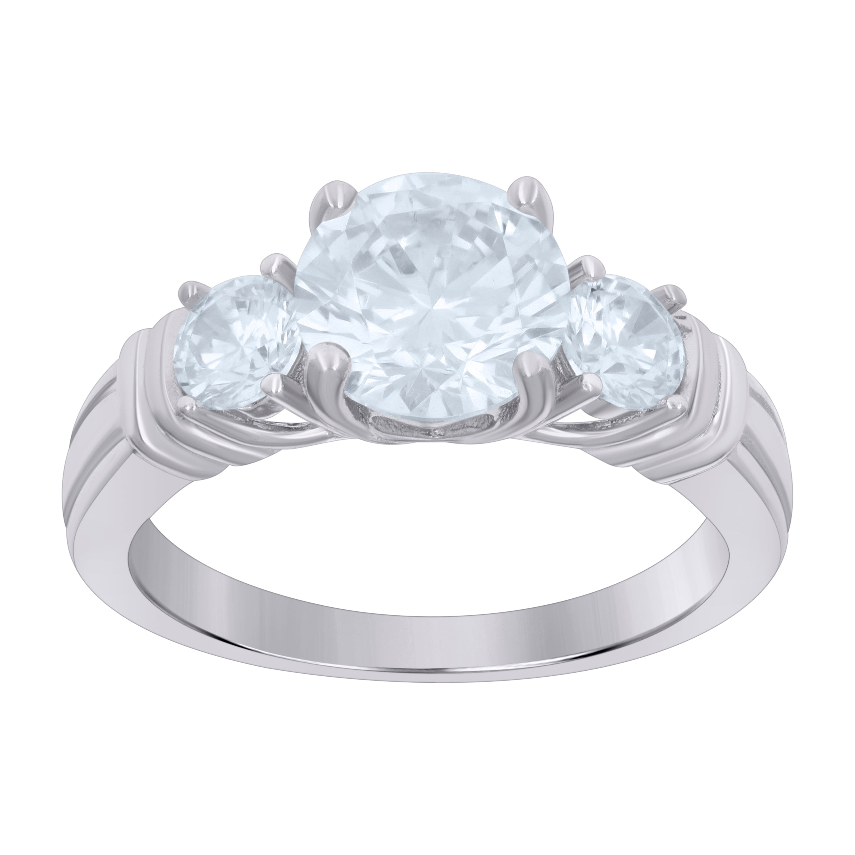 925 Sterling Silver Womens Cubic-Zirconia Fashion Ring Size 6
