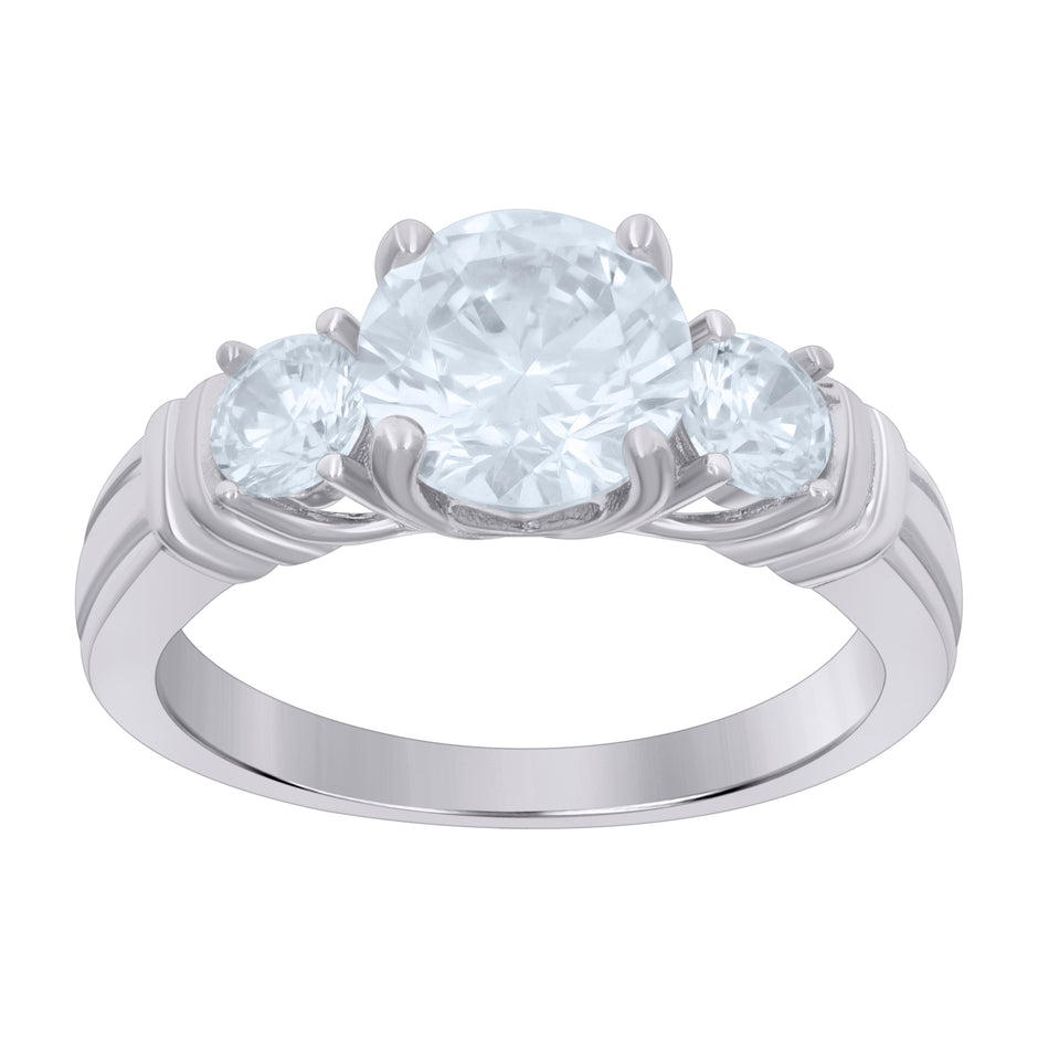 925 Sterling Silver Womens Cubic-Zirconia Fashion Ring Size 6