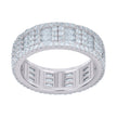 925 Sterling Silver Womens Baguette Round Cubic-Zirconia Fashion Ring Size 7 - SLV-118791