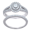 925 Sterling Silver Womens Cubic-Zirconia Duo Bridal Ring Set Size 6