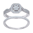 925 Sterling Silver Womens Cubic-Zirconia Duo Bridal Ring Set Size 8 - SLV-118847