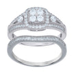 925 Sterling Silver Womens Cubic-Zirconia Duo Bridal Ring Set Size 6