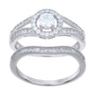 925 Sterling Silver Womens Cubic-Zirconia Duo Bridal Ring Set Size 7 - SLV-118864
