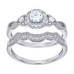 925 Sterling Silver Womens Cubic-Zirconia Duo Bridal Ring Set Size 6 - SLV-118870