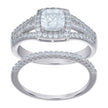925 Sterling Silver Womens Cubic-Zirconia Duo Bridal Ring Set Size 10 - SLV-118879