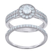 925 Sterling Silver Womens Cubic-Zirconia Duo Bridal Ring Set Size 9 - SLV-118896
