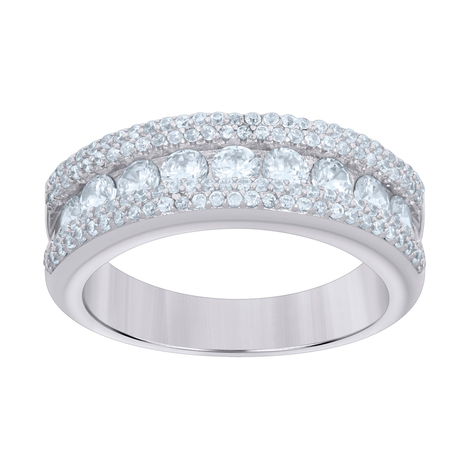 925 Sterling Silver Womens Cubic-Zirconia Fashion Ring Size 8 - SLV-118919