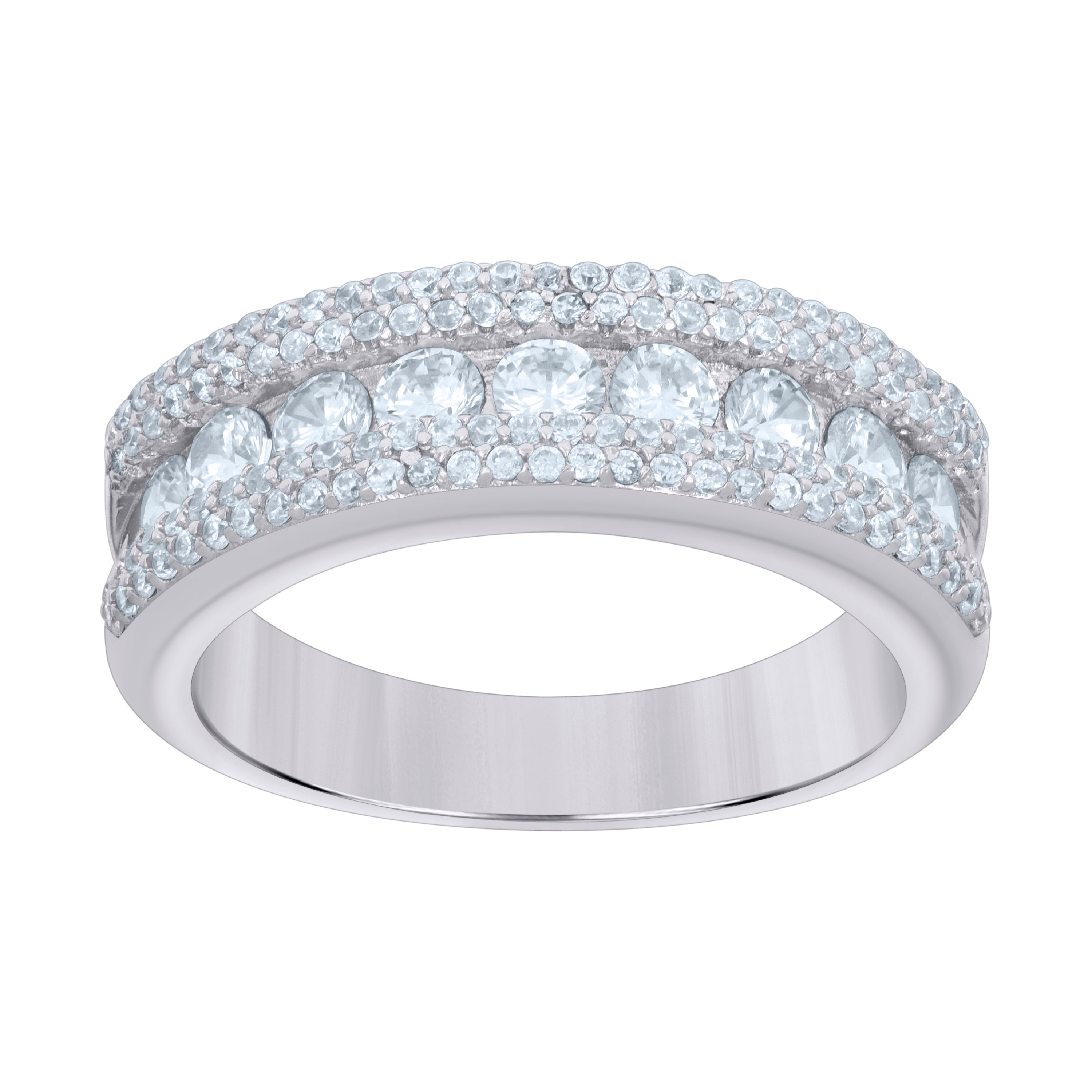 925 Sterling Silver Womens Cubic-Zirconia Fashion Ring Size 10 - SLV-118921