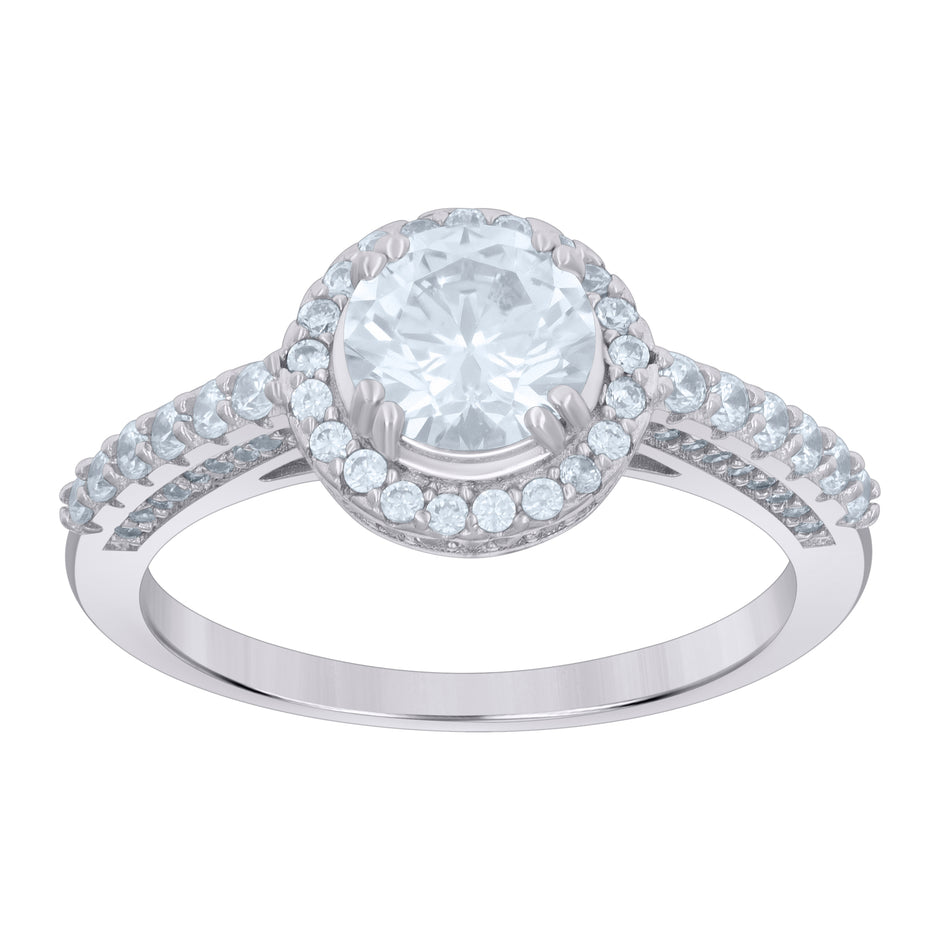 925 Sterling Silver Womens Cubic-Zirconia Fashion Ring Size 7 - SLV-118931