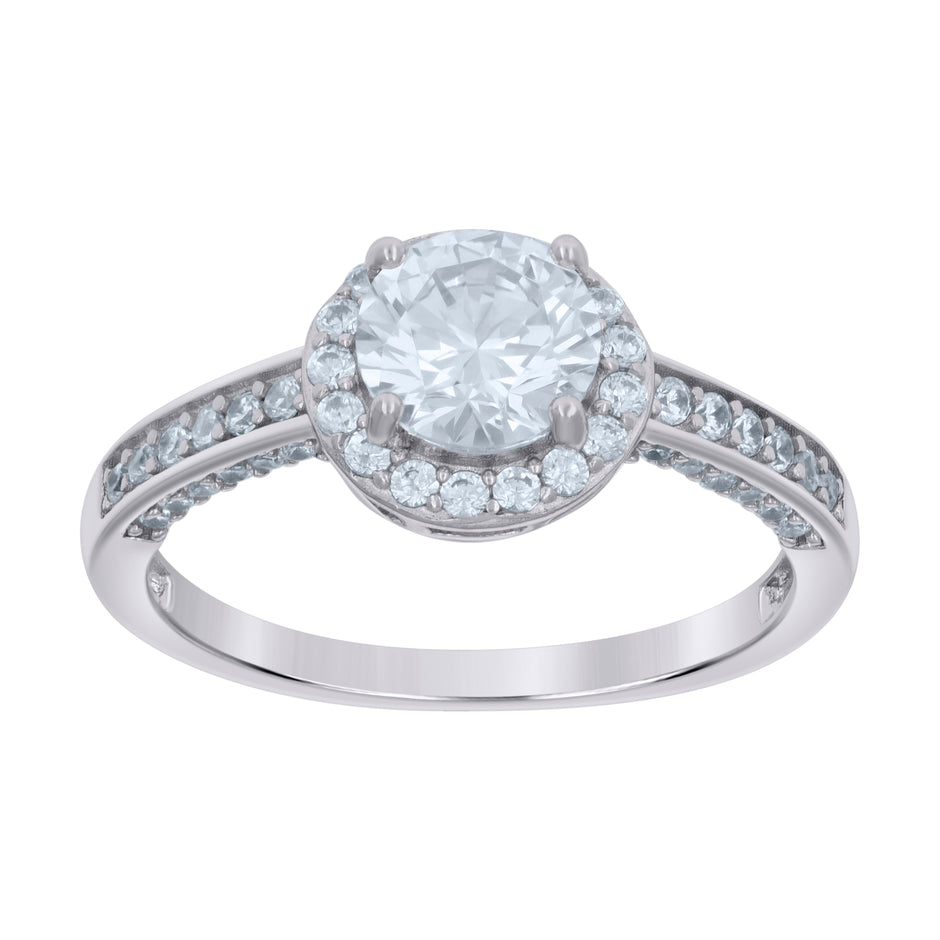 925 Sterling Silver Womens Cubic-Zirconia Fashion Ring Size 6 - SLV-118942