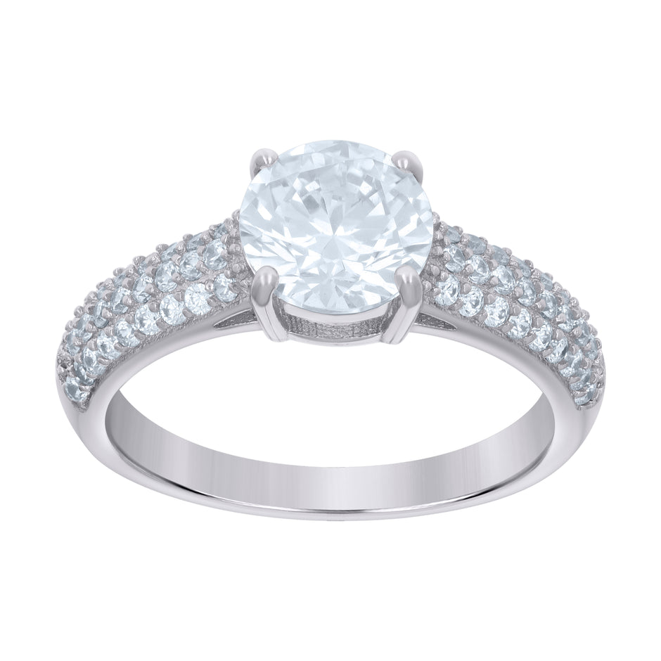 925 Sterling Silver Womens Cubic-Zirconia Fashion Ring Size 8 - SLV-118956