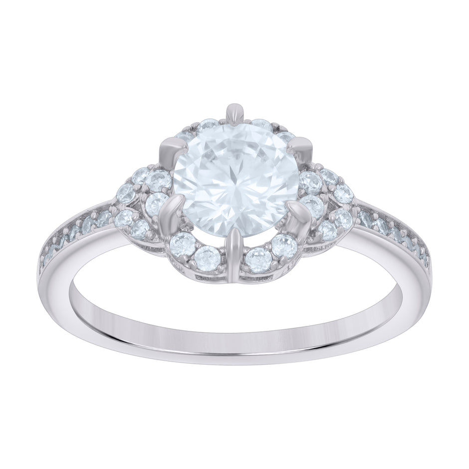 925 Sterling Silver Womens Cubic-Zirconia Fashion Ring Size 5