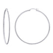 925 Sterling Silver Womens 2mm x 60mm Diamond-Cut Hoop Earrings