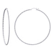 925 Sterling Silver Womens 2mm x 70mm Diamond-Cut Hoop Earrings