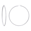 925 Sterling Silver Womens 2mm x 75mm Diamond-Cut Hoop Earrings