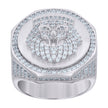 925 Sterling Silver Mens Cubic-Zirconia Leo/Lion Animal Zodiac Sign/Wildlife Ring Size 8