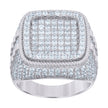 925 Sterling Silver Mens Cubic-Zirconia Square Head Fashion Ring Size 12 - SLV-119094