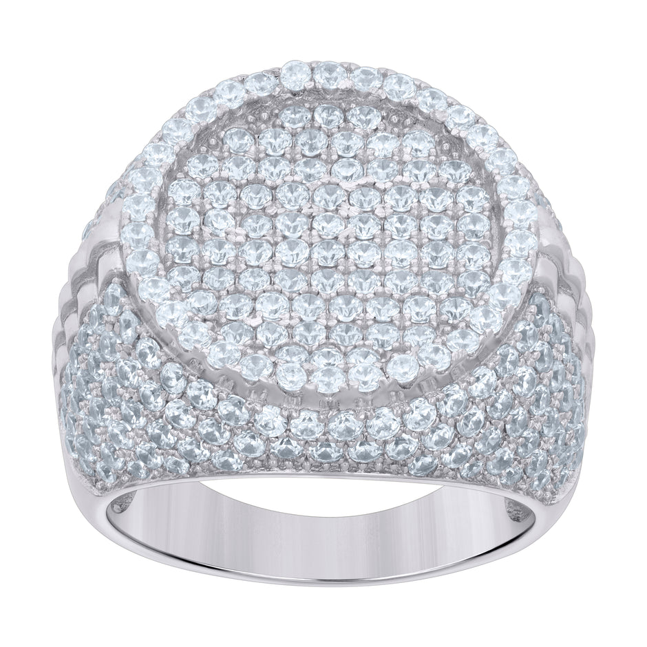 925 Sterling Silver Mens Cubic-Zirconia Fashion Ring Size 11 - SLV-119105