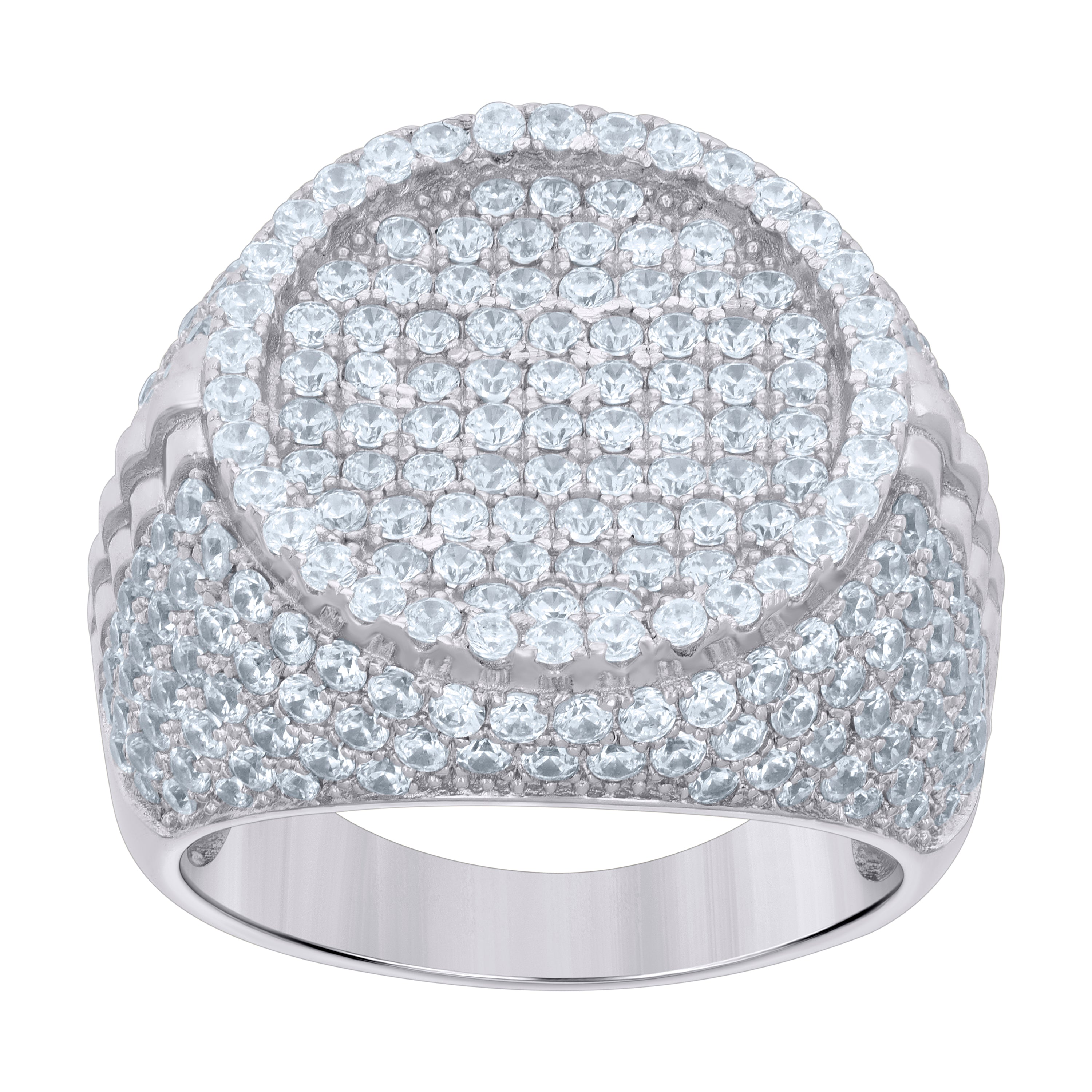 925 Sterling Silver Mens Cubic-Zirconia Fashion Ring Size 10 - SLV-119104