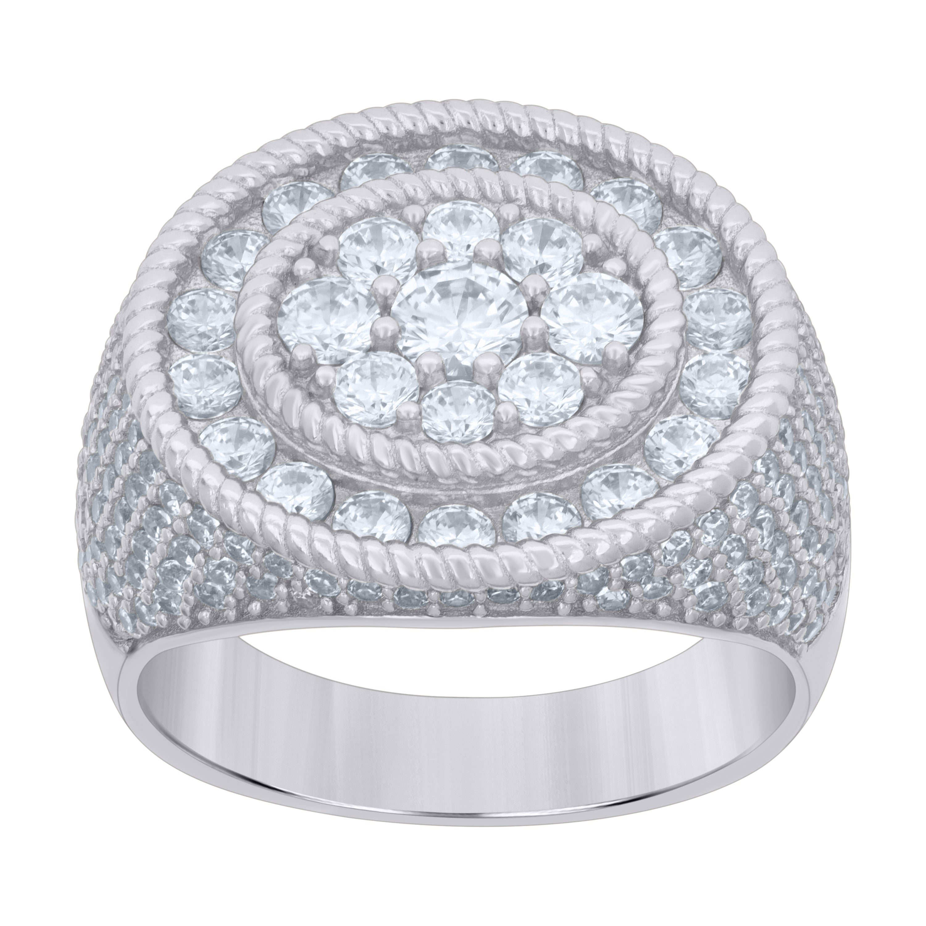925 Sterling Silver Mens Cubic-Zirconia Fashion Ring Size 9 - SLV-119127