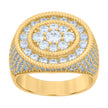 925 Sterling Silver Yellow-tone Mens Cubic-Zirconia Fashion Ring Size 9 - SLV-119133