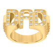 925 Sterling Silver Yellow-tone Mens Cubic-Zirconia DAD Fashion Ring Size 8