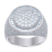 925 Sterling Silver Mens Baguette Round Cubic-Zirconia Fashion Ring Size 9 - SLV-119175