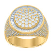 925 Sterling Silver Yellow-tone Mens Baguette Round Cubic-Zirconia Fashion Ring Size 12 - SLV-119184