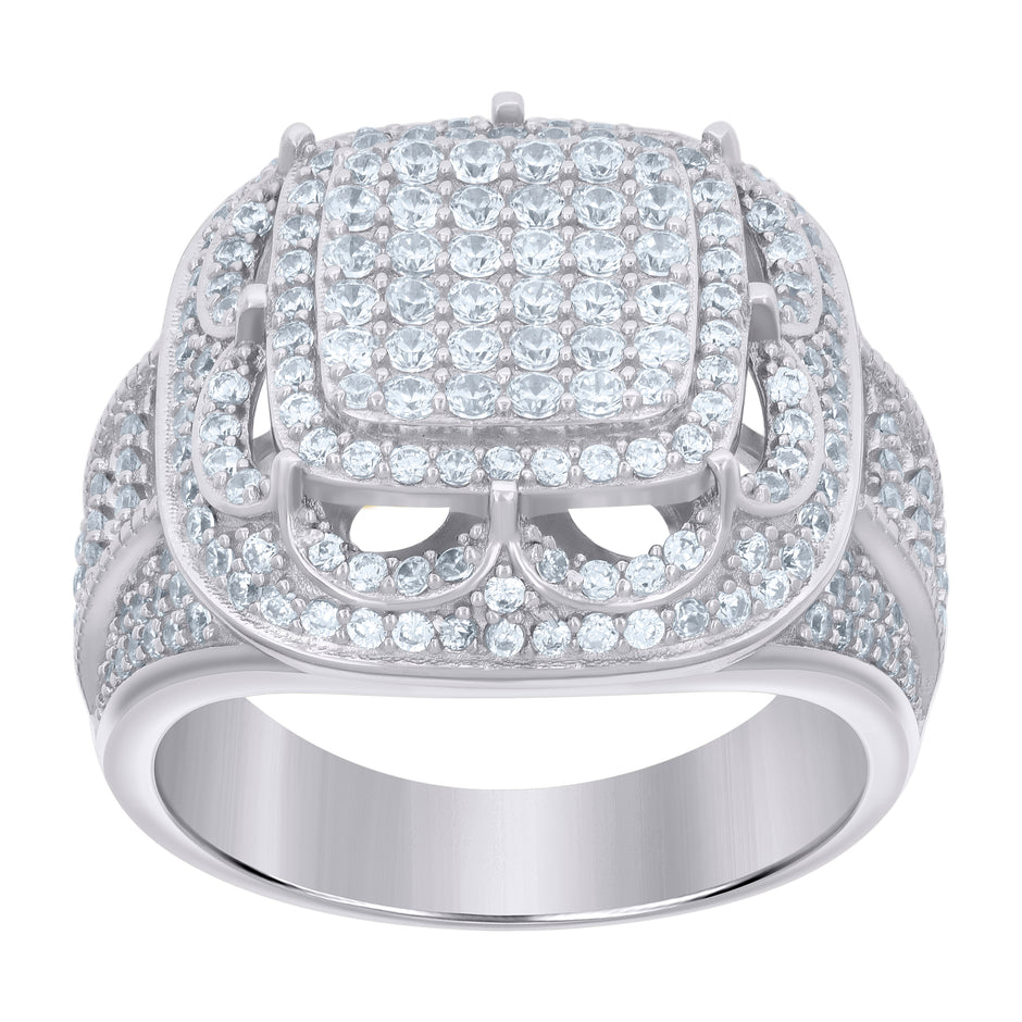 925 Sterling Silver Mens Cubic-Zirconia Fashion Ring Size 10 - SLV-119188