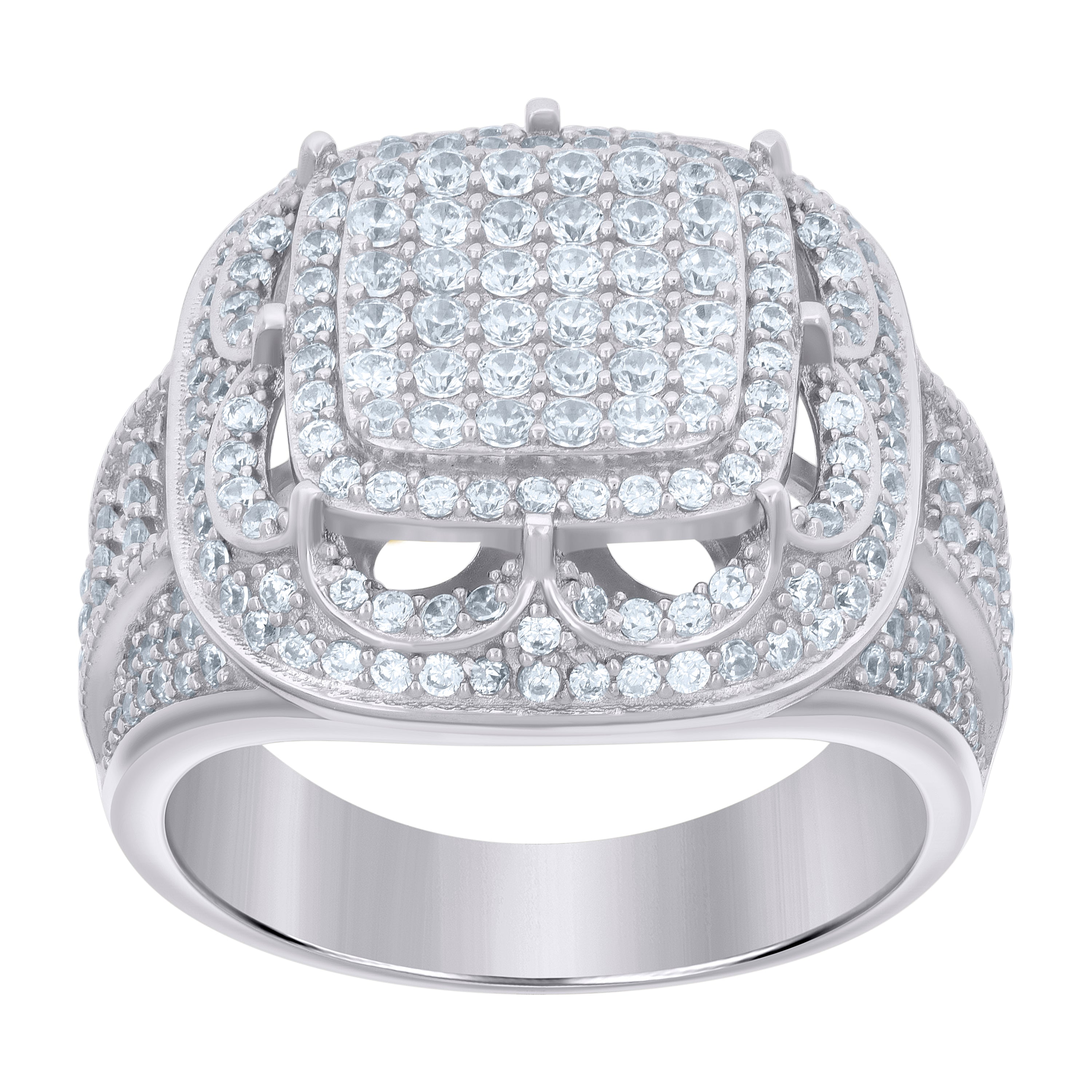 925 Sterling Silver Mens Cubic-Zirconia Fashion Ring Size 12 - SLV-119190