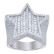 925 Sterling Silver Mens Baguette Round Cubic-Zirconia Star Fashion Ring Size 11 - SLV-119217