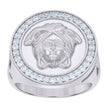 925 Sterling Silver Mens Cubic-Zirconia Medusa Fashion Ring Size 10 - SLV-119240