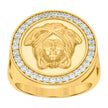 925 Sterling Silver Yellow-tone Mens Cubic-Zirconia Medusa Fashion Ring Size 11 - SLV-119247