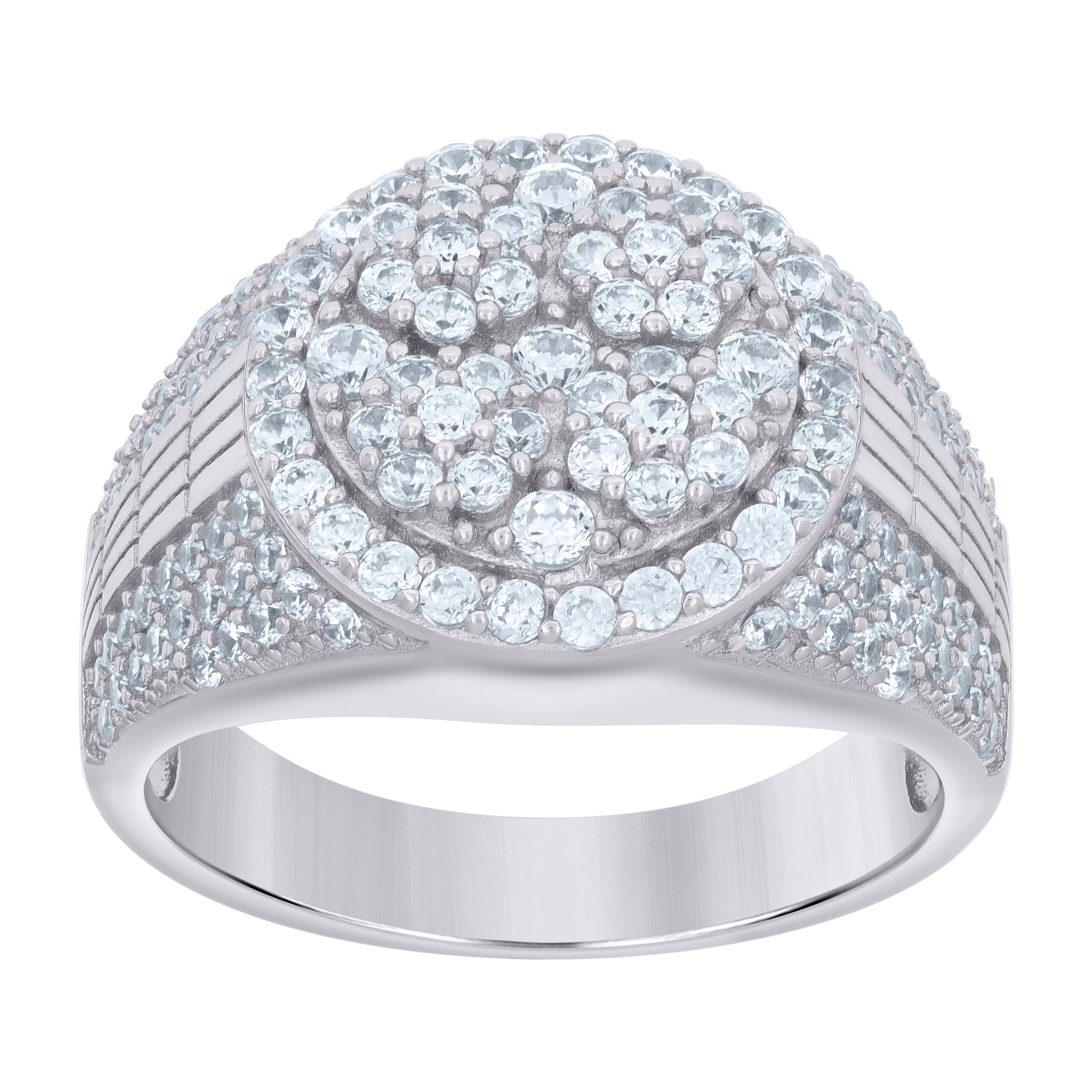 925 Sterling Silver Mens Cubic-Zirconia Fashion Ring Size 11 - SLV-119265